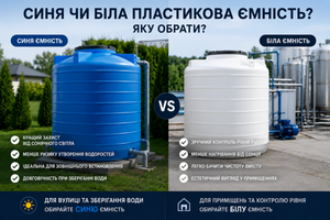 Синяя или белая пластиковая емкость?
