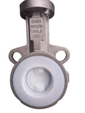 Задвижка Баттерфляй Ду 50 из нержавеющей стали футерованная PTFE bater-spec-1 фото