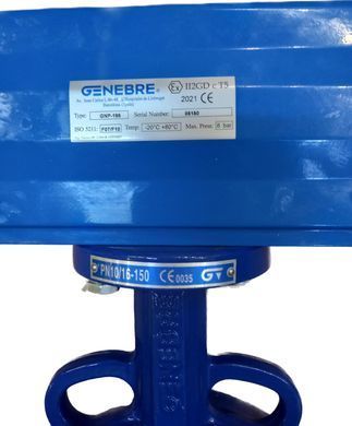 Задвижка Баттерфляй Genebre 2103 с чугунным диском Ду 150 с приводом GNP 135 genebre-2103-14-gnp-135 фото