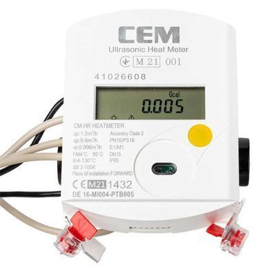Счетчик тепла ультразвуковой CEM CM-HR Ду 15 1,5 м3/год MBUS cem-cm-hr-15-15 фото